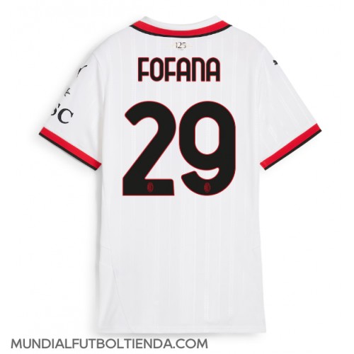 Camiseta AC Milan Youssouf Fofana #29 Segunda Equipación Replica 2024-25 para mujer mangas cortas